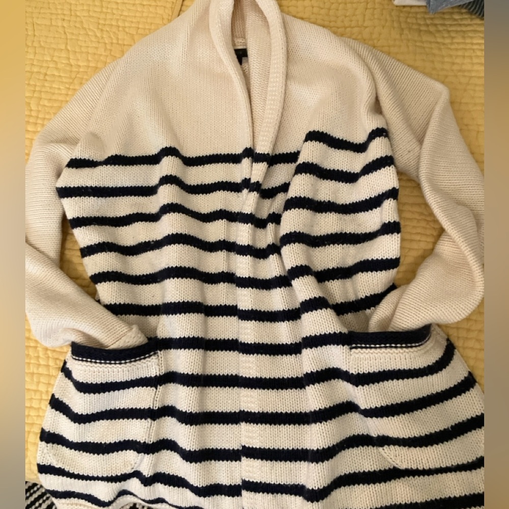 JCREW Chunky Cotton Striped Cardigan